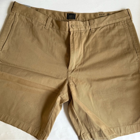 NWT J.Crew Men’s khaki shorts chino size 38 inseam 9 flat front black label - Picture 8 of 9